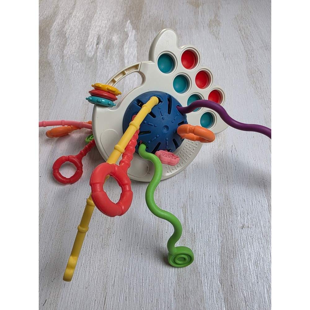 Sensory UFO Activity Toy Silicone Pull String Pop Bubble Multi-Textured Toddler